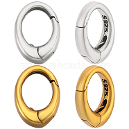 2Pcs 925 Sterling Silver Spring Gate Rings, Oval, Mixed Color, 9x6x2mm, Inner Diameter: 5x4mm, about 1pc/color, 2 colors(STER-BBC0006-41A)