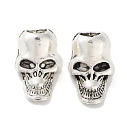 Tibetan Style Alloy Beads, Cadmium Free & Lead Free, Skull, Antique Silver, 18.5x11.5x9mm, Hole: 5mm(FIND-Q094-12B-AS)