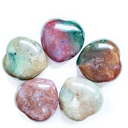 Natural Indian Agate Healing Stones, Heart Love Stones, Pocket Palm Stones for Reiki Ealancing, 30x30x15mm(PW-WG48905-08)
