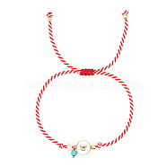 Minimalist Matisse Adjustable Enamel Heart Link Bracelets, Synthetic Turquoise Charm Bracelets for Women(SK8508)