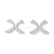 Rack Plating Alloy Cabochons, Cadmium Free & Lead Free, X Shape, Silver, 11.5x15x2mm(FIND-I030-08S)