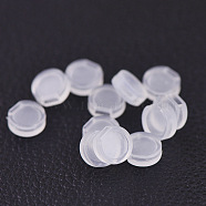 Comfort Plastic Pads for Clip on Earrings, Anti-Pain, Clip on Earring Cushion, Clear, 7.5x3mm, Hole: 1.5x3.5mm(X-KY-P007-A01)
