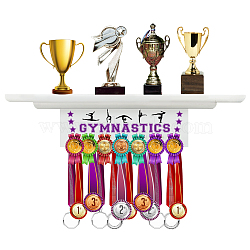 Fashion Wood Medal Hanger Holder Display Wall Rack, Gymnastics, Sports, 110x400mm(ODIS-WH0068-002)