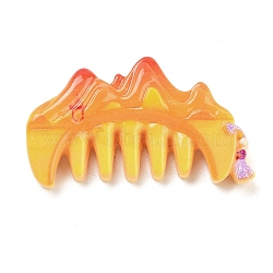 Opaque Resin Decoden Cabochons, Mountain Shaped Comb, Gold, 18.5x33x7mm(RESI-S405-02)