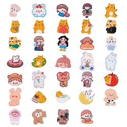 Biyun 35Pcs 35 Styles Tiger & Cat & Rabbit & Dog & Girl Brooches Set, Acrylic Lapel Pins for Backpack Clothes, Mixed Color, 25~44x19~36x7mm, 1pc/style(JEWB-BY0001-03)