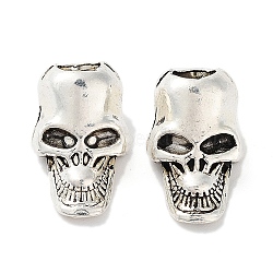 Tibetan Style Alloy Beads, Cadmium Free & Lead Free, Skull, Antique Silver, 18.5x11.5x9mm, Hole: 5mm, about 316pcs/1000g(FIND-Q094-12B-AS)