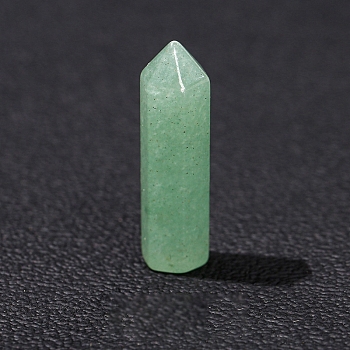 Natural Green Aventurine Display Decoration, Healing Stone Wands, for Reiki Chakra Meditation Therapy Decos, Hexagon Prism, 8x8x32mm