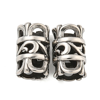 316 Surgical Stainless Steel European Beads, Large Hole Beads, Viking Beard Beads Hair Beads, Column, 17x11mm, Hole: 8mm