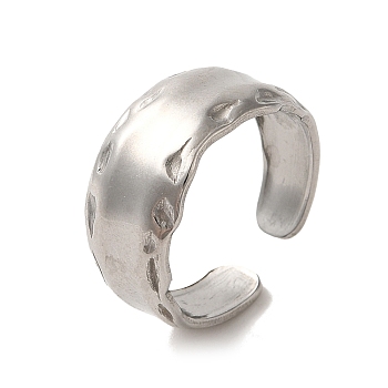 304 Stainless Steel Open Cuff Ring, Stainless Steel Color, Inner Diameter: 17mm
