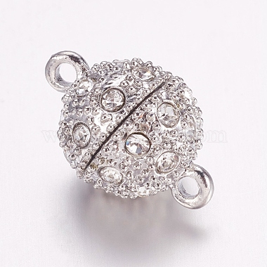 Alloy Rhinestone Magnetic Clasps with Loops(X-BSAHH050)-2