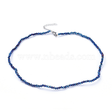 Electroplate Glass Beaded Necklaces(NJEW-JN02793)-2
