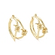 Brass Thorns Beaded Hoop Earrings for Women(EJEW-F303-09G)-1