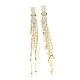 Clear Cubic Zirconia & Crystal Rhinestone Long Tassel Dangle Stud Earrings(EJEW-C037-07E-LG)-1