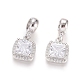 Brass Micro Pave Clear Cubic Zirconia European Dangle Charms(X-OPDL-L016-13P)-1