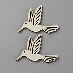 Wood Laser Cut Big Pendants, Undyed, Animal Charms, Bird, 54.5x43x2.5mm, Hole: 1.6mm(WOOD-WH0131-16B)