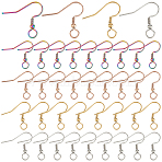 80Pcs 4 Colors 304 Stainless Steel Earring Hooks, French Hooks with Coil and Ball, Mixed Color, 21 Gauge, 22x23x3mm, Hole: 4.3mm, Pin: 0.7mm, 20Pcs/color(STAS-UN0054-22)