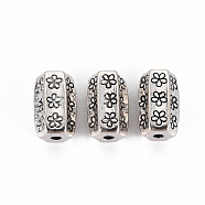 Tibetan Style Alloy Beads, Flower, Cadmium Free & Lead Free, Antique Silver, 13x8x8mm, Hole: 1.8mm, about 420pcs/1000g(TIBEB-N005-054)