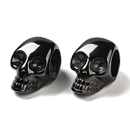 Bioceramics Zirconia Ceramic Beads, Nickle Free, No Fading and Hypoallergenic, Large Hole Beads, Skull, Black, 20.5x12.5x12.5mm, Hole: 7.5mm(PORC-C002-18A)