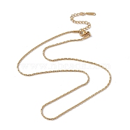 201 Stainless Steel Boston Link Chain Necklace for Men Women, Real 18K Gold Plated, 17.40 inch(44.2cm)(X-NJEW-P268-A31-2X5)