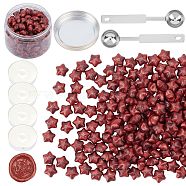 Sealing Wax Particles Kits for Retro Seal Stamp, with Stainless Steel Spoon, Candle, Plastic Empty Containers, Brown, 9mm, 200pcs(DIY-CP0003-54K)