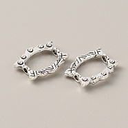 Tibetan Style Alloy Bead Frame, Antique Silver, Cat Shape, 15.5x12x3mm, Hole: 1.6mm, 95~100pcs/bag.(FIND-WH0034-45AS-03)