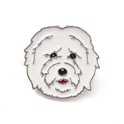 Dog Enamel Pin with Brass Butterfly Clutches, Alloy Badge for Backpack Clothing, West Highland White Terrier, 23x23.5x10mm, Pin: 1.1mm(JEWB-A006-05G)