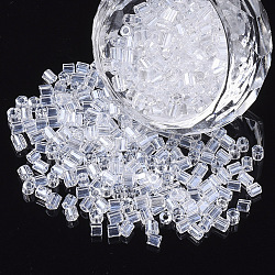 8/0 Two Cut Glass Seed Beads, Hexagon, Transparent Colours Luster, Clear, 2.5~3x2.5mm, Hole: 0.9mm, about 15000pcs/bag(SEED-S033-15A-02)
