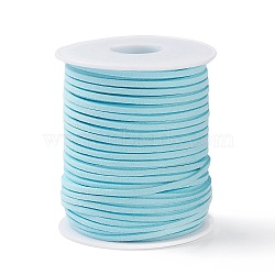 45M Faux Suede Cord, Faux Suede Lace, Sky Blue, 2~2.5x1.5~2mm, about 50 Yards(45m)/Roll(LW-M003-20)