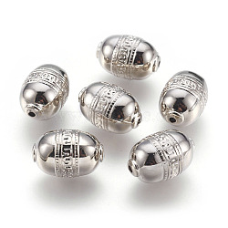 CCB Plastic Carved Beads, Oval, Platinum, 27x18mm, Hole: 3mm(CCB-J029-16P)