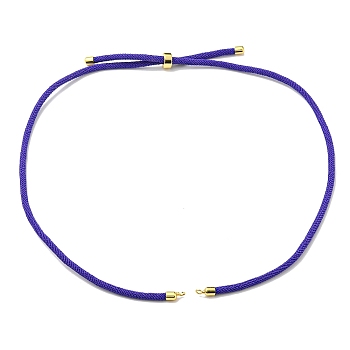 Nylon Cords Necklace Making, with Golden Brass Findings, Long-Lasting Plated, Dark Blue, 22~22.8 inch(56~58cm), Hole: 1.7mm