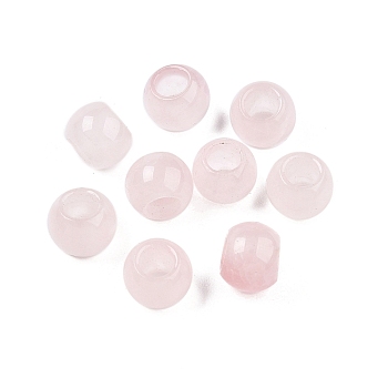 Natural Rose Quartz Beads, Large Hole Beads, Rondelle, 10~10.5x7.5~9mm, Hole: 5mm