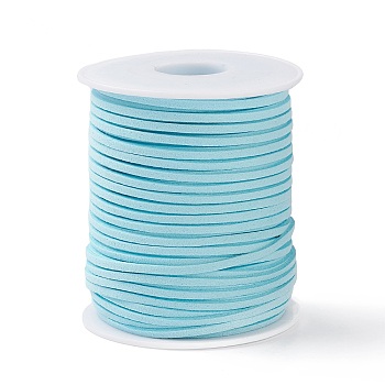 45M Faux Suede Cord, Faux Suede Lace, Sky Blue, 2~2.5x1.5~2mm, about 50 Yards(45m)/Roll
