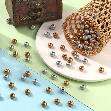 200 pièces 2 couleurs perles de bois naturel peintes à la bombe(WOOD-YW0001-07)-6