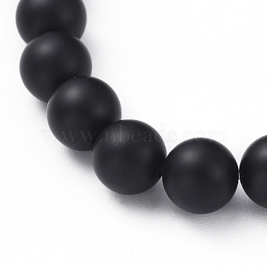 Natural Black Agate(Dyed) Beads Stretch Bracelets(BJEW-JB04801)-4