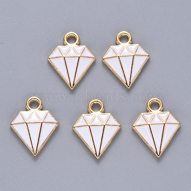 Light Gold Creamy White Diamond Alloy+Enamel Charms