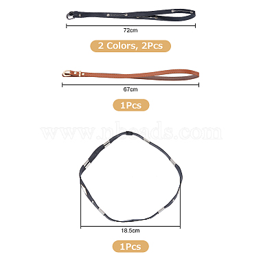 スーパーファインディング 4 個 4 スタイルのイミテーション レザー サウスウエスタン カウボーイ ハット バンド(FIND-FH0006-53)-2