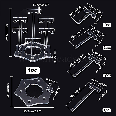 Transparent Acrylic T-Bar Riser Earring Display Stands(EDIS-WH0021-03B)-4