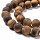 Natural Frosted Tiger Eye Round Bead Strands(G-M064-10mm-02)-3