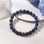 Round Natural Blue Opal Beads Stretch Bracelets for Women Men, Beads: 8.5mm, Inner Diameter: 2.30 inch(5.85cm)(BJEW-JB13526)