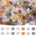 210Pcs 7 Styles Natural Flower Amazonite & Rose Quartz & Yellow Aventurine & Blue Aventurine(Dyed & Heated) & Labradorite & Red Aventurine & Lepidolite Beads, Heishi Beads, Disc, 4~4.5x2~2.5mm, Hole: 0.7~0.9mm, about 30pcs/style(G-YW0002-66)