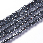 Terahertz Stone Beads Strands, Faceted, Round, 3.5~4x4mm, Hole: 0.4mm, about 98~105pcs/strand, 15 inch(G-F596-37-4mm)