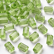 Transparent Acrylic Beads, Faceted, Polygon, Lime Green, 9x5mm, Hole: 1.8mm, about 3496pcs/500g(TACR-S154-27B-83)