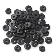 Coconut Beads, Dyed, Donut, Black, 12x4mm, Hole: 3mm, about 100pcs/bag(COCB-TA0001-02B-12mm)