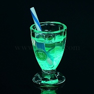Luminous Transparent Resin Pendants, Fruit Drink Charms, Lemon, 30.5x16mm, Hole: 1.8mm(CRES-F026-01B)