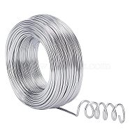 Round Aluminum Wire, Bendable Metal Craft Wire, for DIY Jewelry Craft Making, Silver, 10 Gauge, 2.5mm, 35m/500g(114.8feet/500g), 500g/box(AW-NB0001-01C-S)