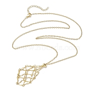 Stainless Steel Macrame Pouch Empty Stone Holder for Necklace Makings, Golden, 27.76 inch(70.5cm)(NJEW-JN04824-02)