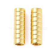 201 Stainless Steel Tube Beads, Grooved Column, Golden, 10x3.2mm, Hole: 2mm(STAS-Z049-05G)