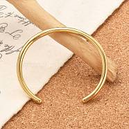 Ion Plating(IP) 304 Stainless Steel Simple Thin Cuff Bangles, Real 18K Gold Plated, Inner Diameter: 1-7/8x2-1/4 inch(4.8x5.7cm)(BJEW-P296-02G)