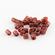 PE Fuse Beads, DIY Melty Beads, Tube, Saddle Brown, 5x5mm, Hole: 3mm(X-DIY-R013-12)