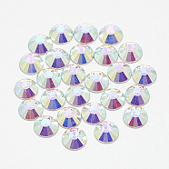 Flat Back Glass Rhinestone Cabochons, Back Plated, Half Round, Crystal AB, SS3, 1.4mm, about 1440pcs/bag(RGLA-T090-SS3-02)